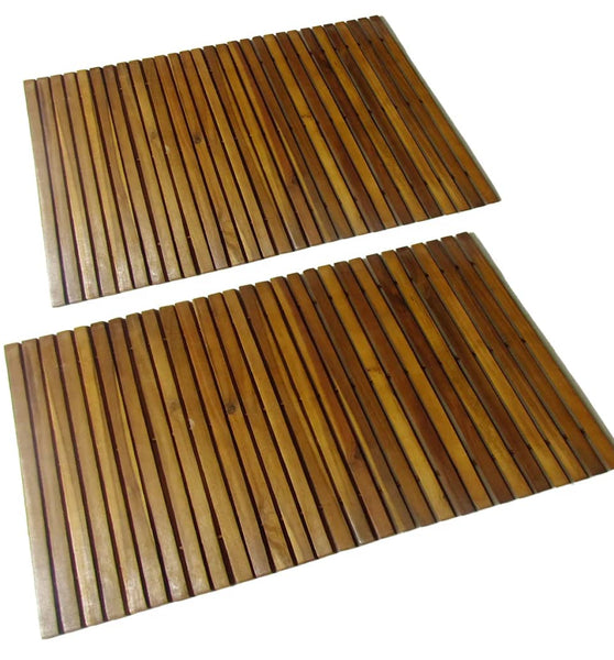 2 Stk. Akazienholz Badematte 80 x 50 cm