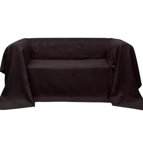 Micro-Suede Sofaüberwurf Tagesdecke Braun 210 x 280 cm