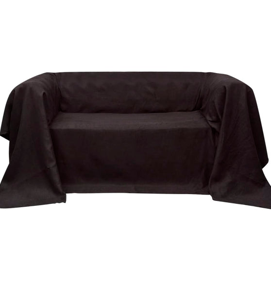 Micro-Suede Sofaüberwurf Tagesdecke Braun 270 x 350 cm