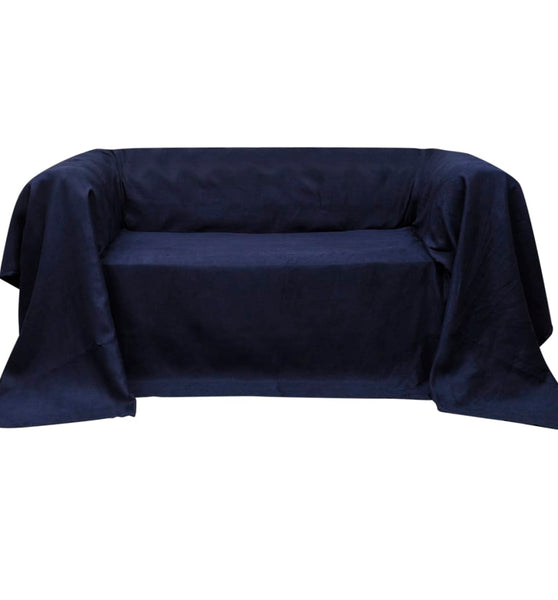 Micro-Suede Sofaüberwurf Tagesdecke Marineblau 140 x 210 cm