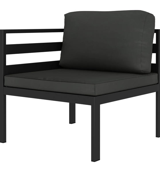 2-tlg. Garten-Sofagarnitur mit Auflagen Aluminium Anthrazit