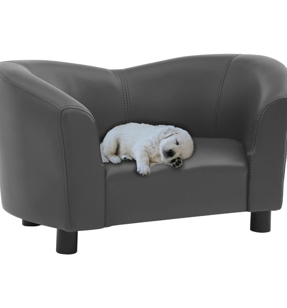 Hundesofa Grau 67x41x39 cm Kunstleder