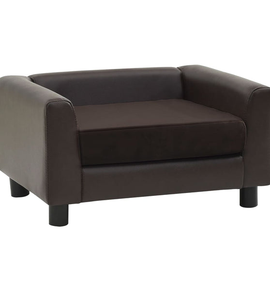 Hundesofa Braun 60x43x30 cm Plüsch und Kunstleder