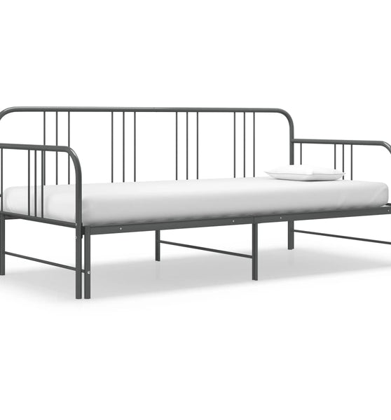 Ausziehsofa Bettgestell Grau Metall 90x200 cm