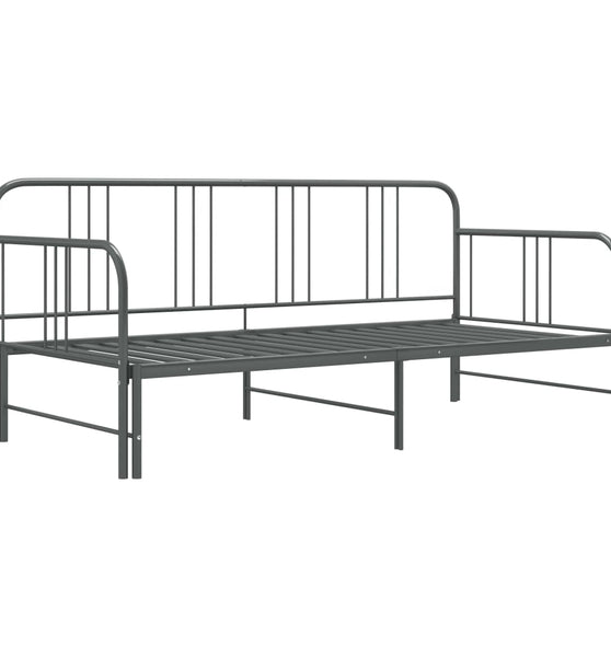 Ausziehsofa Bettgestell Grau Metall 90x200 cm