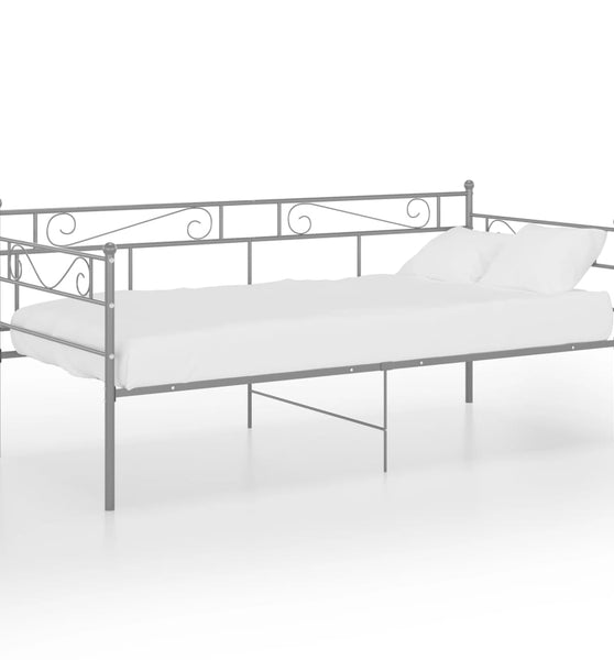 Schlafsofa Bettgestell Grau Metall 90x200 cm