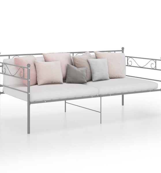Schlafsofa Bettgestell Grau Metall 90x200 cm