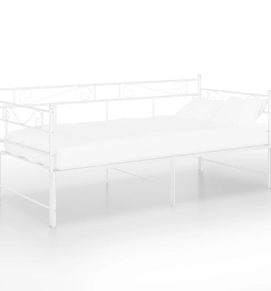 Tagesbett Ausziehbar Weiß Metall 90x200 cm