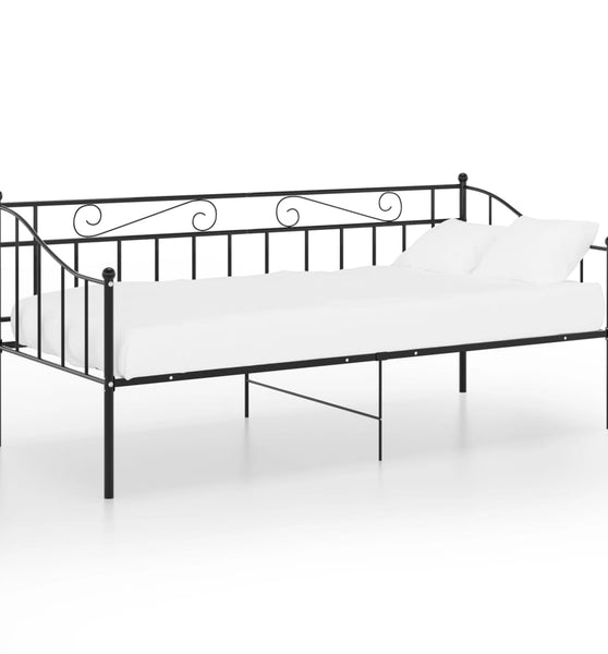 Schlafsofa Bettgestell Schwarz Metall 90x200 cm