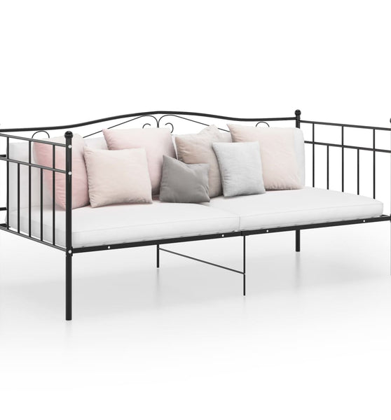 Schlafsofa Bettgestell Schwarz Metall 90x200 cm
