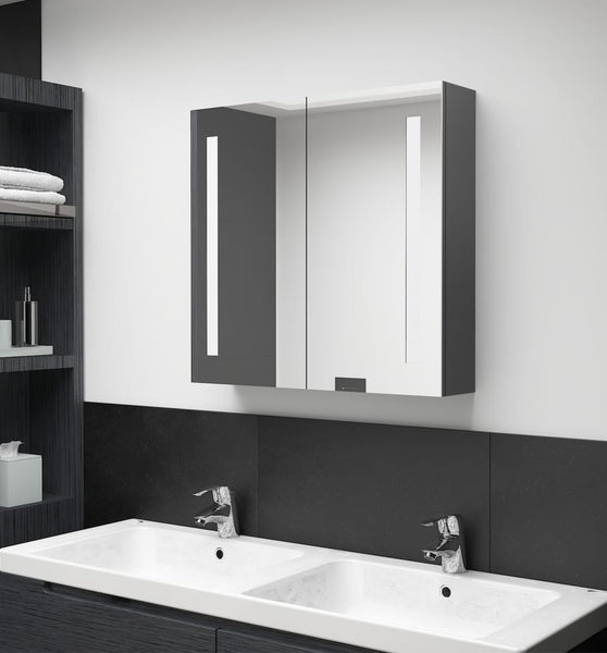 LED-Spiegelschrank fürs Bad Grau 62x14x60 cm