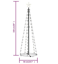 Weihnachtsbaum Kegelform 84 LEDs Deko Warmweiß 50x150 cm