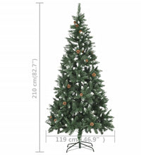 Weihnachtsbaum Gefrostet mit Beleuchtung & Zapfen 210 cm