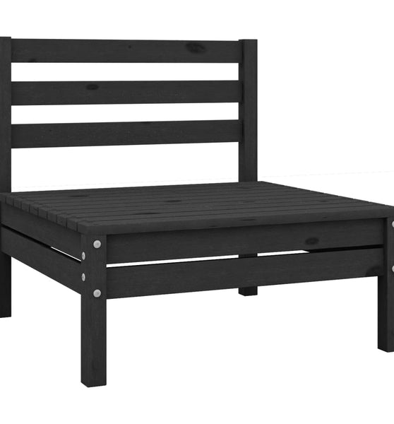 Garten-Mittelsofas 4 Stk. Schwarz Massivholz Kiefer