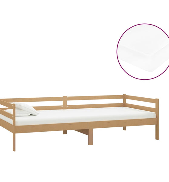 Tagesbett mit Matratze 90x200 cm Honigbraun Massivholz Kiefer