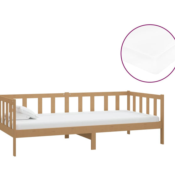 Tagesbett mit Matratze 90x200 cm Honigbraun Massivholz Kiefer