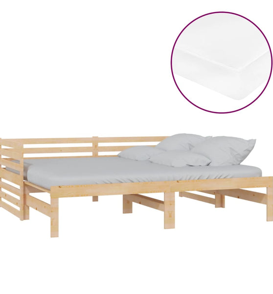 Ausziehbares Tagesbett 2x(90x200) cm Massivholz Kiefer