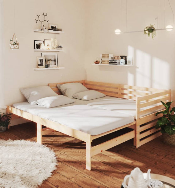 Ausziehbares Tagesbett 2x(90x200) cm Massivholz Kiefer