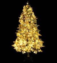 Weihnachtsbaum mit Beleuchtung Schnee und Zapfen 195 cm PVC&PE