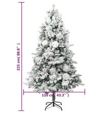 Weihnachtsbaum mit Beleuchtung Schnee und Zapfen 225 cm PVC&PE