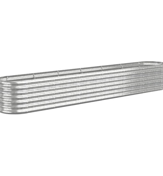 Hochbeet Pulverbeschichteter Stahl 260x40x36 cm Silbern