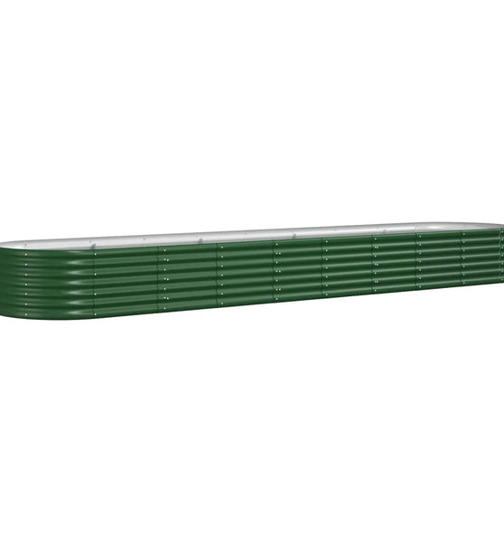 Hochbeet Pulverbeschichteter Stahl 368x80x36 cm Grün