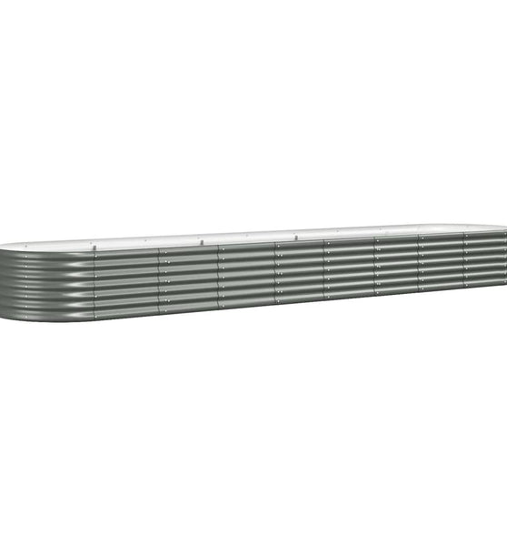 Hochbeet Pulverbeschichteter Stahl 368x80x36 cm Grau