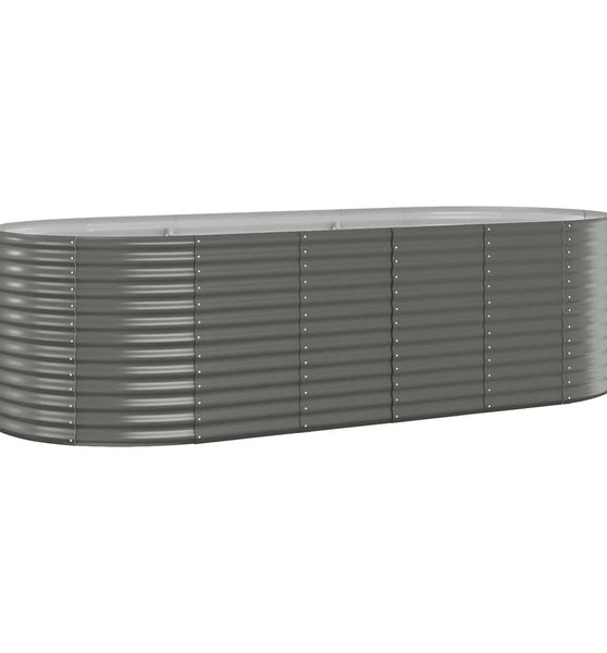 Hochbeet Pulverbeschichteter Stahl 249x100x68 cm Grau