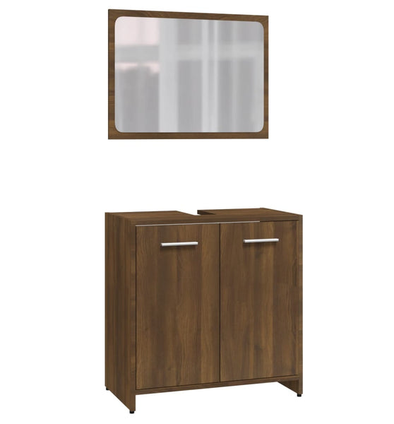 Badmöbel-Set Braun Eichen-Optik Holzwerkstoff