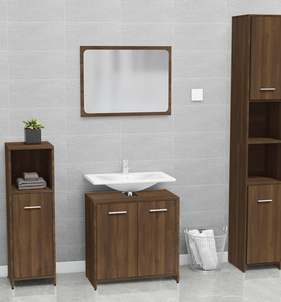 Badmöbel-Set Braun Eichen-Optik Holzwerkstoff