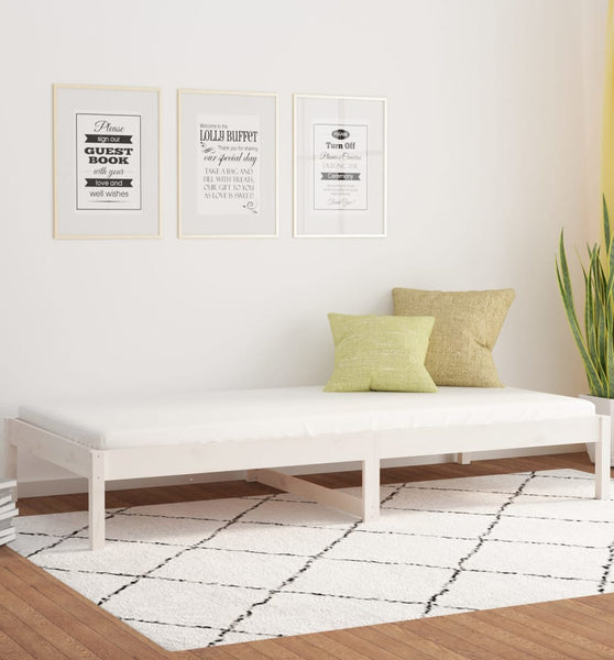 Tagesbett ohne Matratze Weiß 90x200 cm Massivholz Kiefer