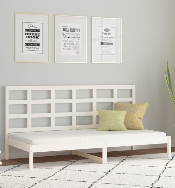 Tagesbett ohne Matratze Weiß 90x200 cm Massivholz Kiefer