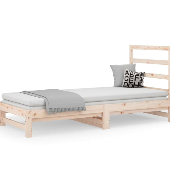Tagesbett Ausziehbar 2x(90x190) cm Massivholz Kiefer