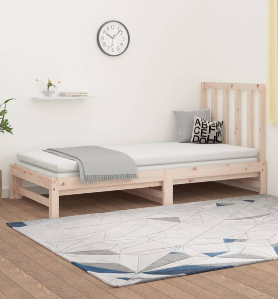 Tagesbett Ausziehbar 2x(90x190) cm Massivholz Kiefer