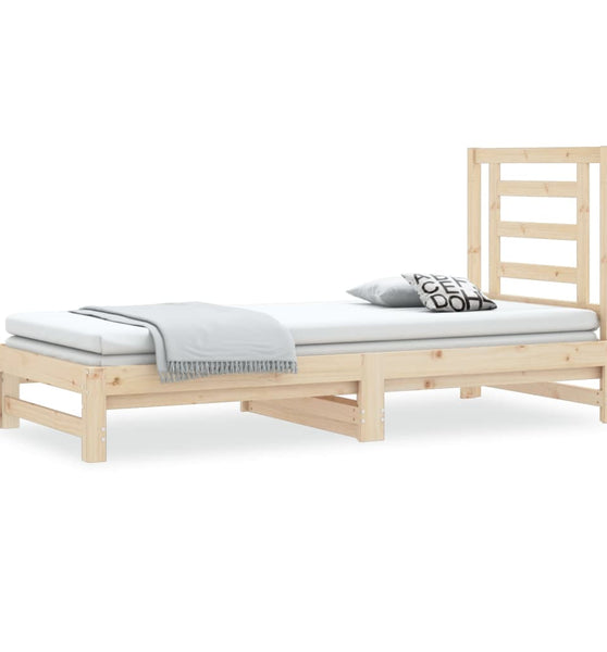 Tagesbett Ausziehbar 2x(90x190) cm Massivholz Kiefer