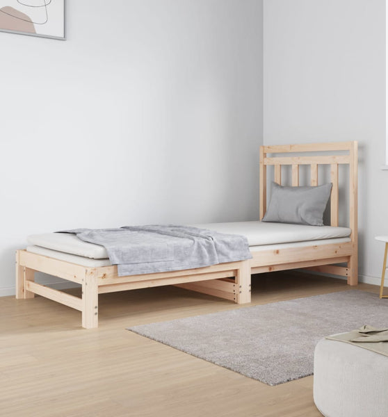 Tagesbett Ausziehbar 2x(90x190) cm Massivholz Kiefer