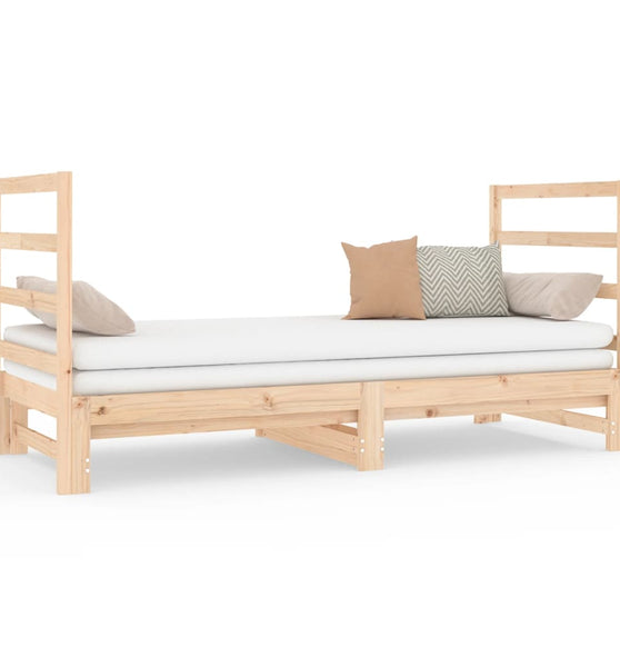 Tagesbett Ausziehbar 2x(90x190) cm Massivholz Kiefer