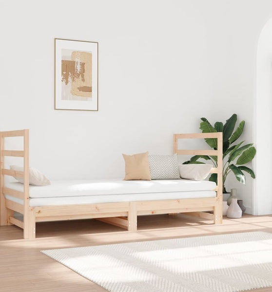 Tagesbett Ausziehbar 2x(90x190) cm Massivholz Kiefer