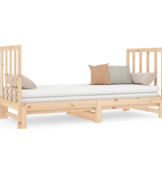 Tagesbett Ausziehbar 2x(90x190) cm Massivholz Kiefer