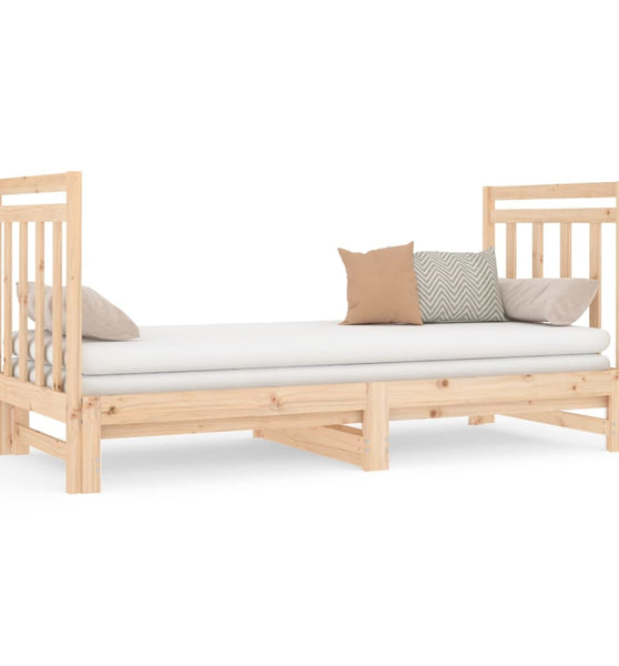 Tagesbett Ausziehbar 2x(90x190) cm Massivholz Kiefer