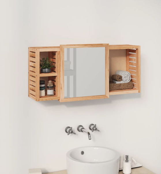 Spiegelschrank 80x17x34 cm Massivholz Nussbaum