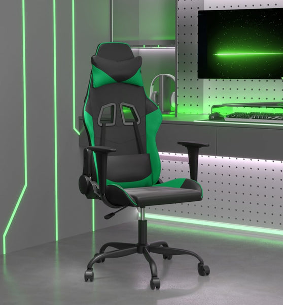 Gaming-Stuhl Schwarz und Grün Kunstleder