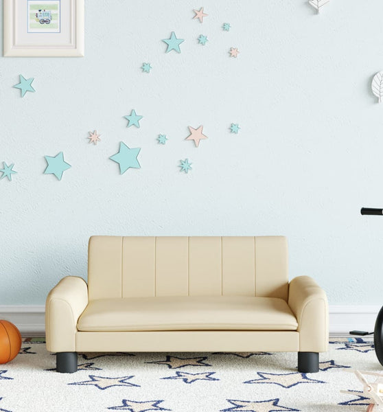 Kindersofa Creme 70x45x30 cm Stoff
