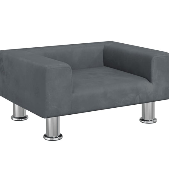 Kindersofa Dunkelgrau 50x40x26,5 cm Samt