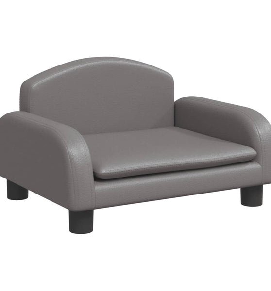 Kindersofa Grau 50x40x30 cm Kunstleder