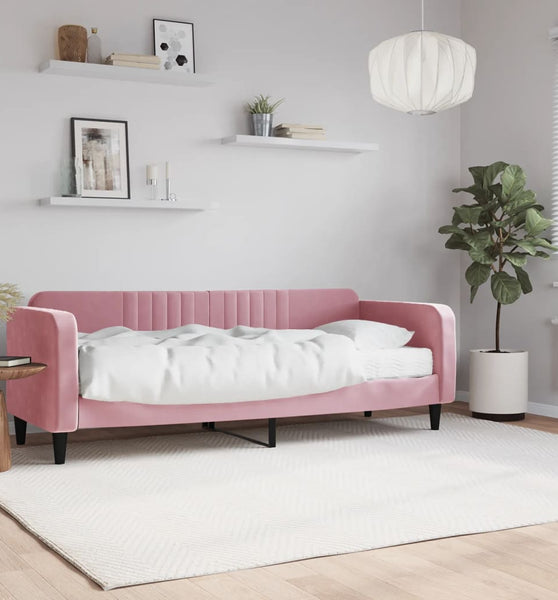 Tagesbett mit Matratze Rosa 80x200 cm Samt