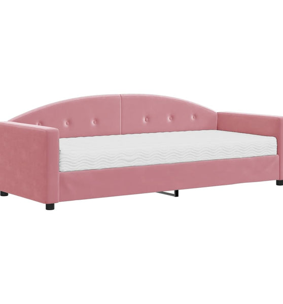 Tagesbett mit Matratze Rosa 80x200 cm Samt