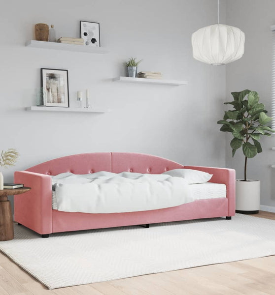 Tagesbett mit Matratze Rosa 80x200 cm Samt