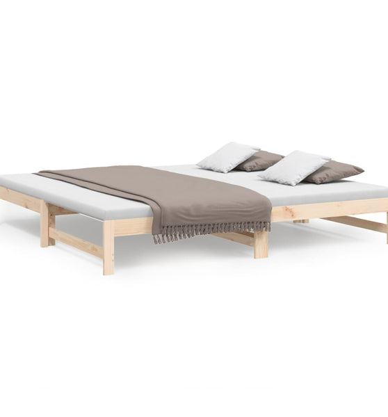 Tagesbett Ausziehbar 2x(90x200) cm Massivholz Kiefer