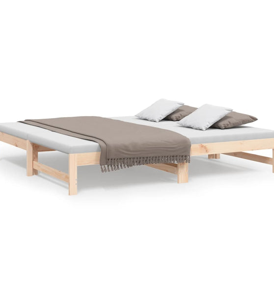 Tagesbett Ausziehbar 2x(75x190) cm Massivholz Kiefer